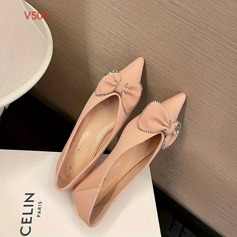 CELINE Paris Bow Ballerinas