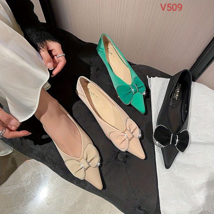 CELINE Paris Bow Ballerinas