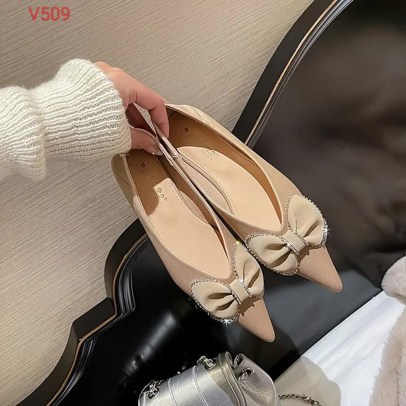 CELINE Paris Bow Ballerinas