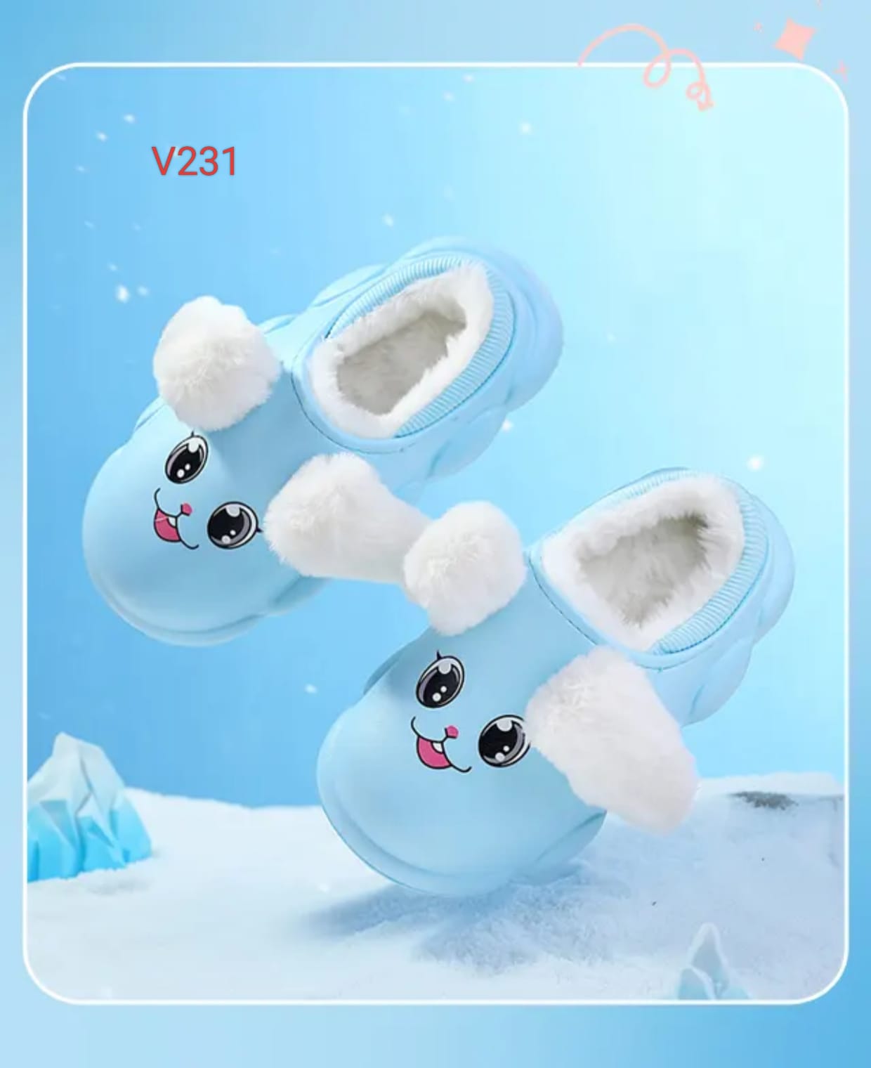 Cute Smiley Chu Chu Warm Shoes for Kids & Girls