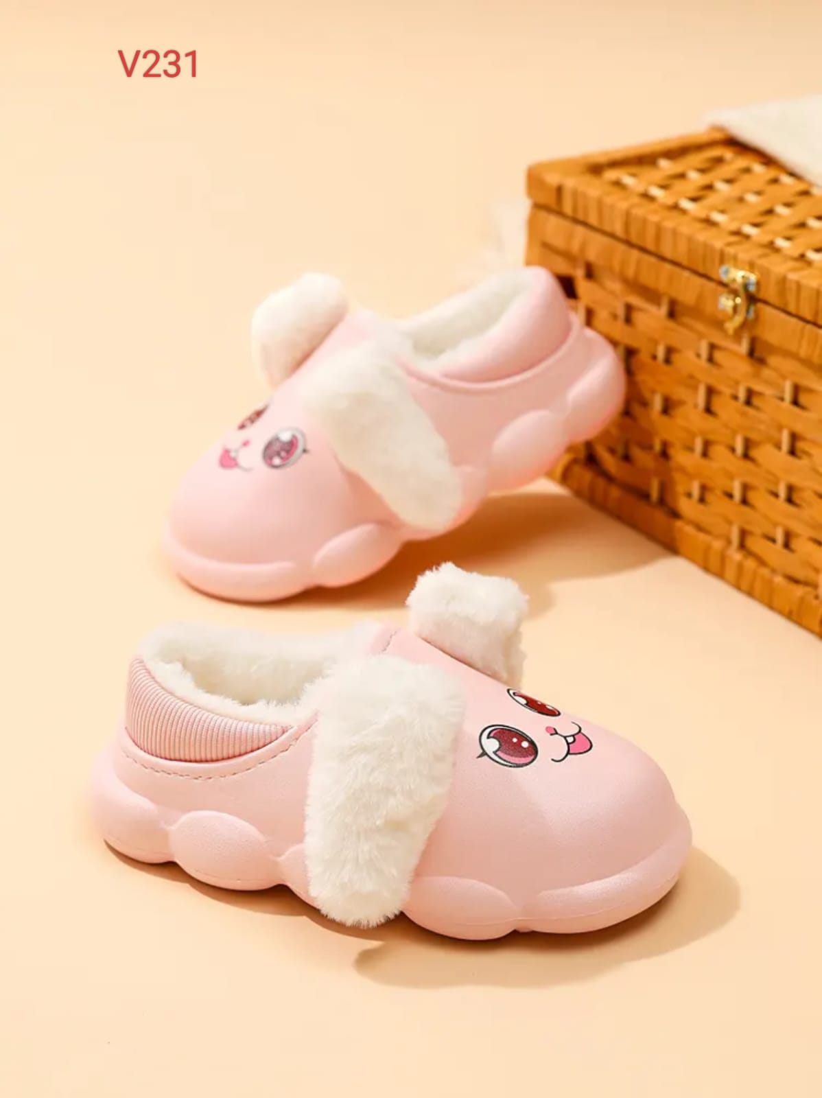 Cute Smiley Chu Chu Warm Shoes for Kids & Girls