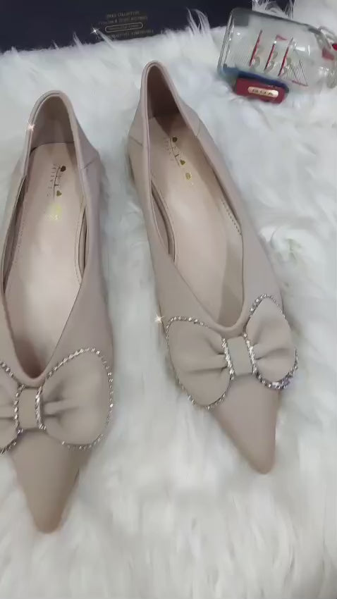 CELINE Paris Bow Ballerinas